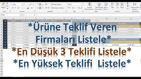 Excelde Teklif Formu Yapıyoruz