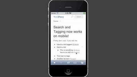 Search & Tagging in WorkFlowy Mobile