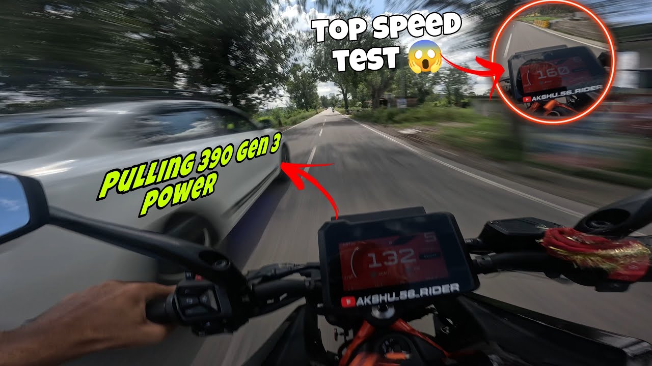 Duke 390 Gen 3 Speed test Got crazy ⚡️Top speed test ☠️ - YouTube