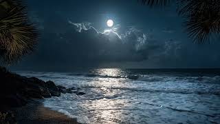 Midnight Seaside Ambience | Gentle Rolling Wave for Deep Sleep, Calm Mind and Better Rest (No Music)