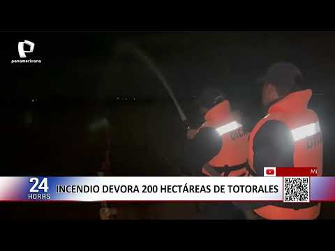 Fire devours 200 hectares of reed beds in Puno