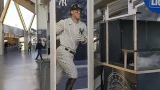 We walk Yankee stadium level 300 level A pretty good view good eats
