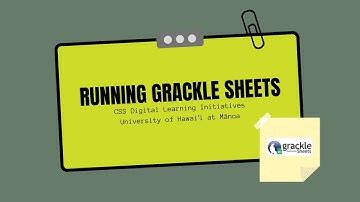 Grackle Sheets Screencast Video