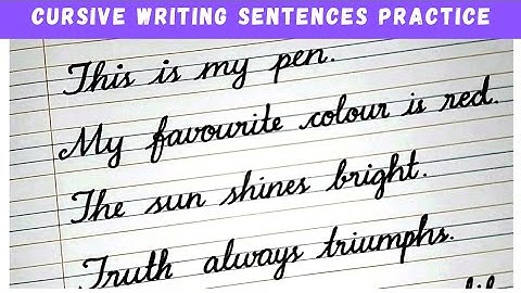 cursive writing practice | simple sentences in cursive handwriting |  beautiful english handwriting