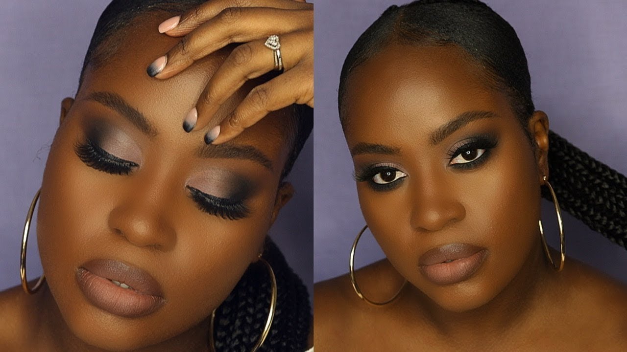 Matte smokey cut crease on dark skin