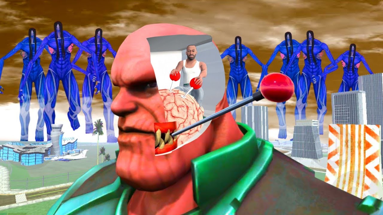 Franklin Enter Thenos Head & Fight Ice Female Titan's In Indian Bike Driving 3D!