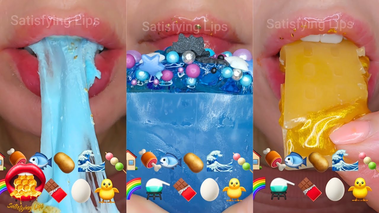 Satisfying ASMR Eating Emoji Food Challenge Compilation Mukbang 먹방 ...
