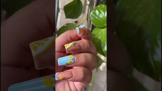 Easy design for beginners summer 🍋💅🏻#trending #nailartdesigns #nail