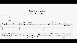 Video thumbnail of "Earth, Wind & Fire - Sing a Song (bass tab)"