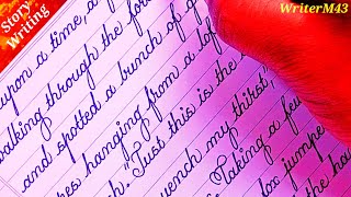 The Fox And The Grapes Part-1 | Story Writing In English | Writing In Cursive | Handwriting Sudhar