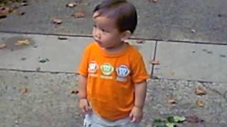Gian walking around the park