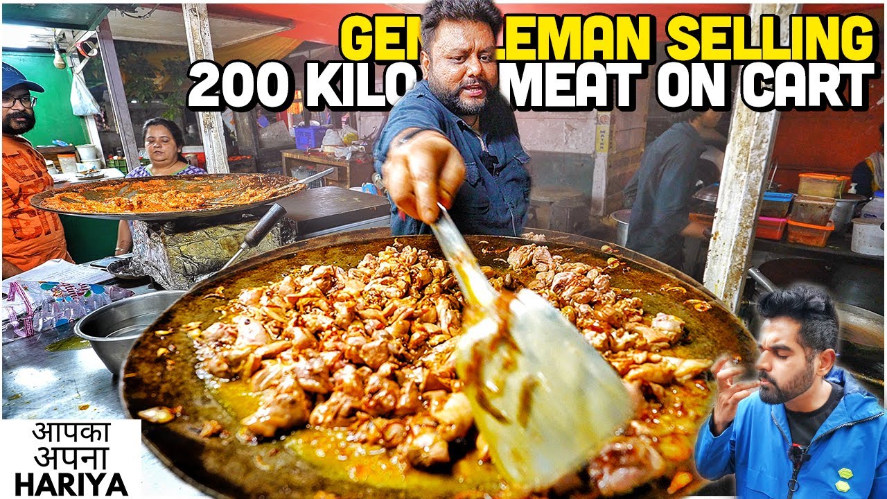 ⁣150/- Rs Only Gurgaon Gentleman ka Bhuna Meat, Tawa Chicken, Cocktail Chicken | Street Food of Delhi