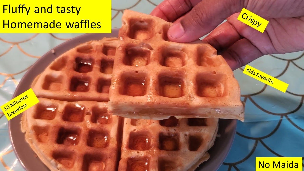 Homemade waffle recipe wheat flour waffles without waffle maker