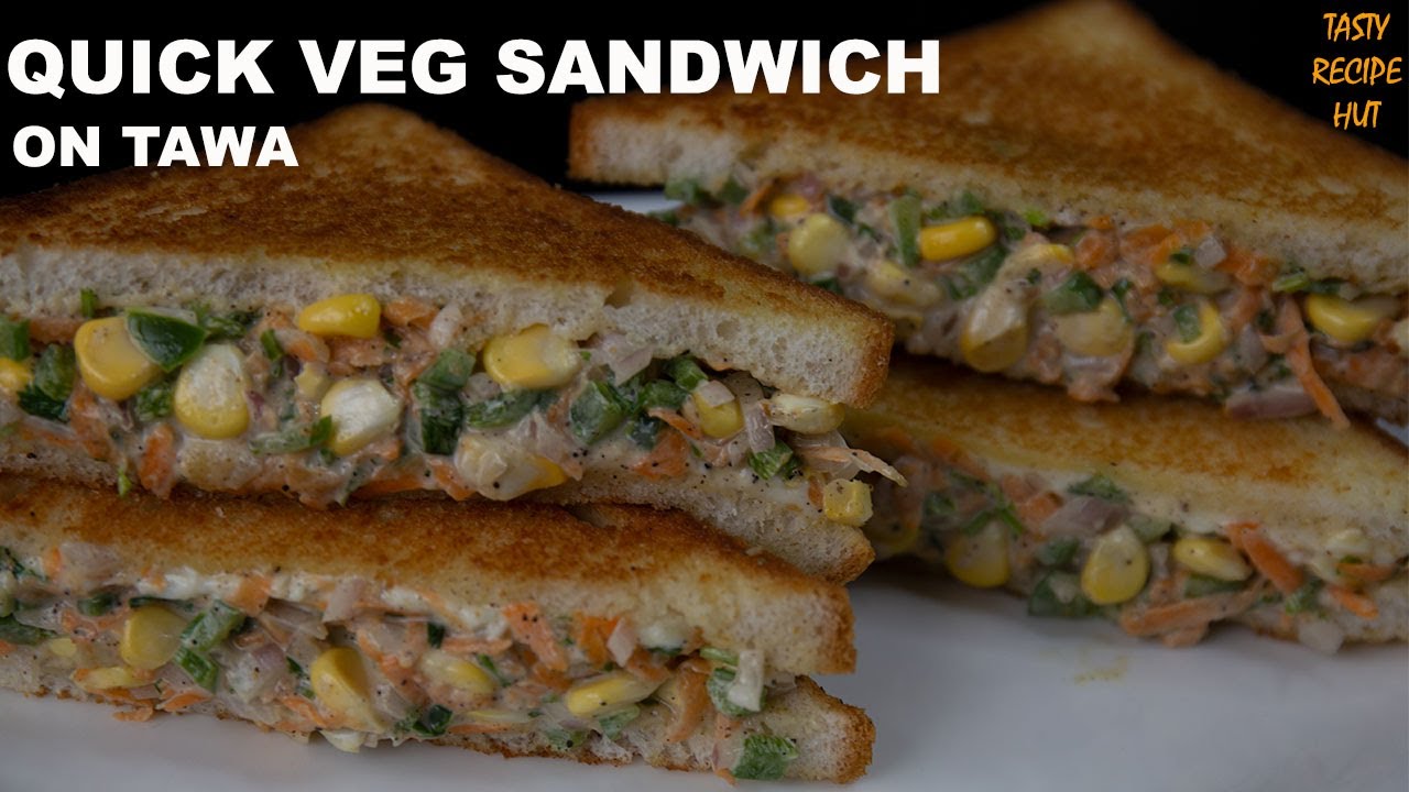 Veg Cheese Mayo Sandwich On Tawa ! Tawa Grill Sandwich | Tasty Recipe Hut