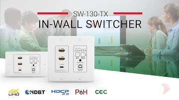3-Input In-wall HDBaseT Transmitter (2 HDMI, USB-C) with USB host & CEC trigger