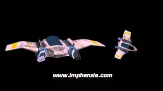 Low poly space ship with 252 polygons