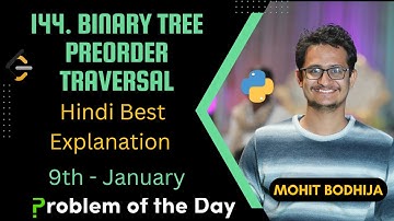 144. Binary Tree Preorder Traversal || Python || Hindi Best Explanation #python #dsa #coding