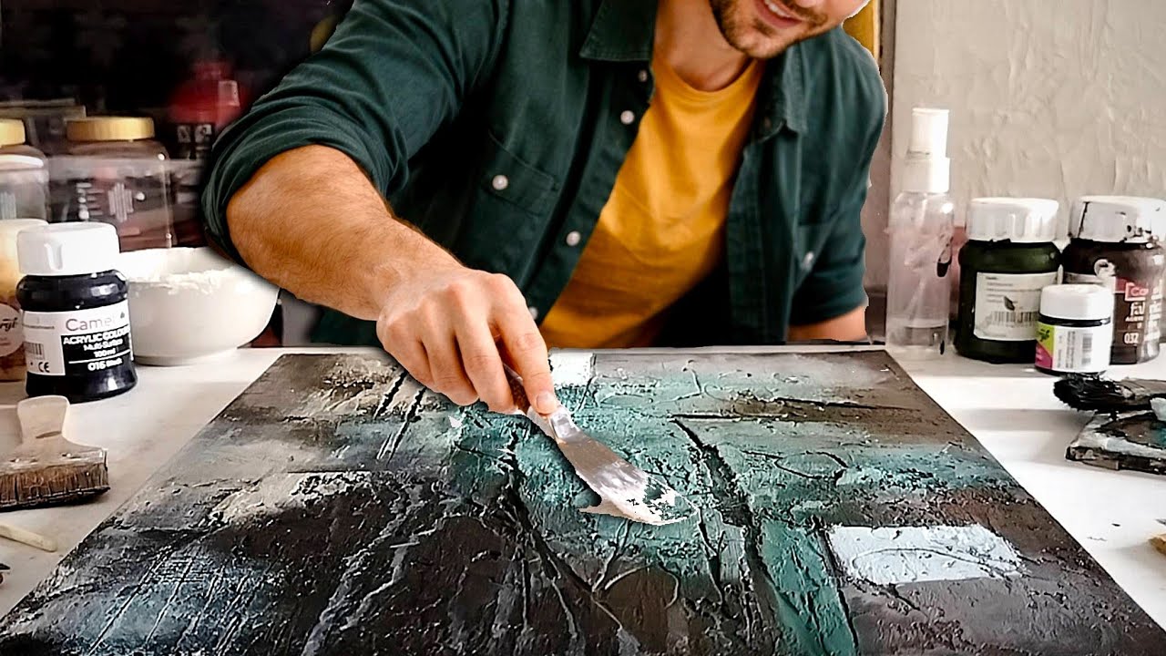 Mastering Textured Abstract Art: Acrylic Painting Tutorial with Palette ...
