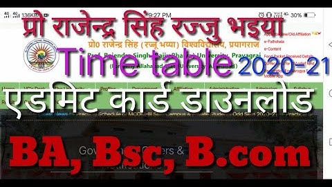 Prof. Rajendra Singh #rajjubhaiya university time table2020-21||exam date||B.a. bsc b.com #asu back