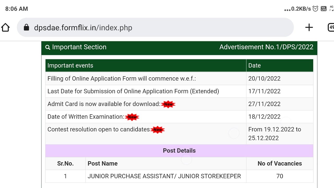 DAE DPS Result 2022 | DAE DPS Answer Key 2022 | DPS JPA & JS Answer Key 2022 | DAE DPS Marks 2022