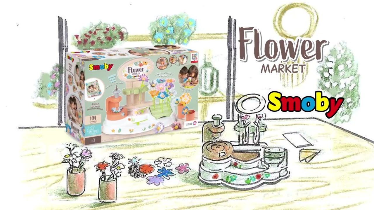 Smoby - Flower Market - Activité Manuelle - Création de Fleurs