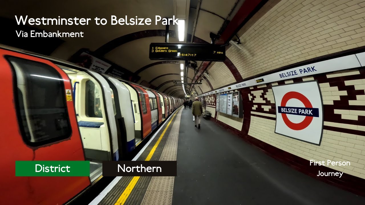 London Underground First Person Journey: Westminster to Belsize Park via Embankment