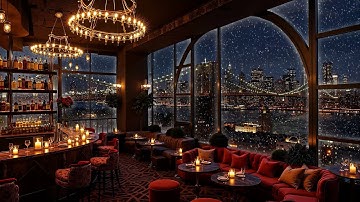 Soothing Night Jazz & Elegant Saxophone Music in Winter Bar Ambience for Good Mood