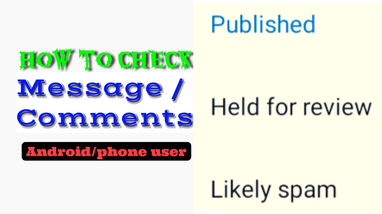 HOW TO CHECK SPAM MESSAGE OR COMMENT YouTube how-to-check-spam-message-or-comment-youtube