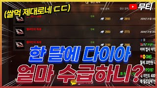 리니지M 한 달에 최소 2만 다이아? 많이 벌면 3만 다이아요!? (한 달에 다이아 얼마 수급하니 컨텐츠) …