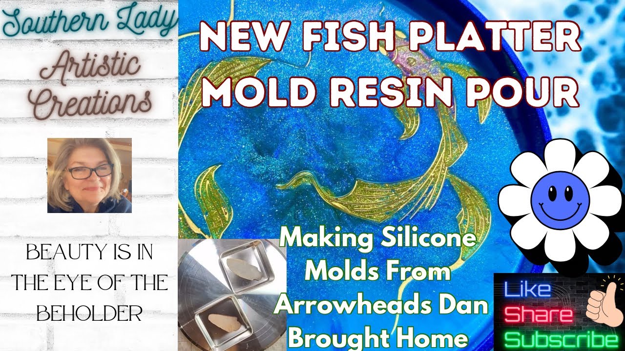 NEW Mold Fish Platter Resin Pour 🎨 & Making Silicone Molds from ...