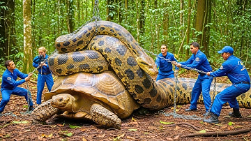 Emergency Responders Save a Gentle Turtle From a Huge, Ferocious Python