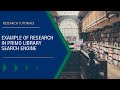 Example of Research in Primo Library Search Engine
