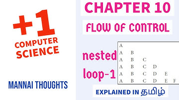 11th Computer Science Chapter-10 | " Print a pattern by using Nested Loop " Explained in Tamil