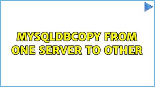 Famous mysqldbcopy from one server to other Net Worth