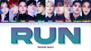 TREASURE 트레저 ' RUN ' Lyrics (ColorCoded/ENG/HAN/ROM/가사)