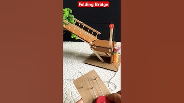 Folding Bridge with Dc motor | #tech #youtubeshorts #dcmotor #schoolproject #sciencemodel #shorts