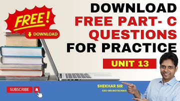 Download FREE CSIR NET Life Science PART C Practice Questions - UNIT 13 #csirnet