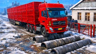 SnowRunner - Mod Truck Vs Extreme Broken Road With Gaint Speed Bumps | Driver Skills Gameplay #66