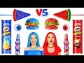 ¡Desafío de comida roja vs azul! Come delicias de un color durante 24 HRS por RATATA CHALLENGE