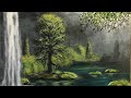 Misty forest acrylic painting  canvas painting