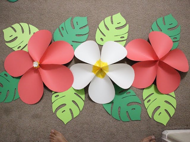 Giant Hawaiian Paper Flower Moana Birthday Party Wall