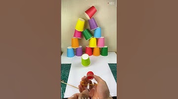 Táo chế đồ chơi cho bé từ ly giấy và chai nhựa #handmade #thucong #choicungcon #shorts