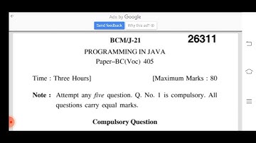 3) J-2021 JAVA PROGRAMMING(PDF IN DESCRIPTION)BCOM 4TH SEM 2ND YEAR Kuk previous year question paper