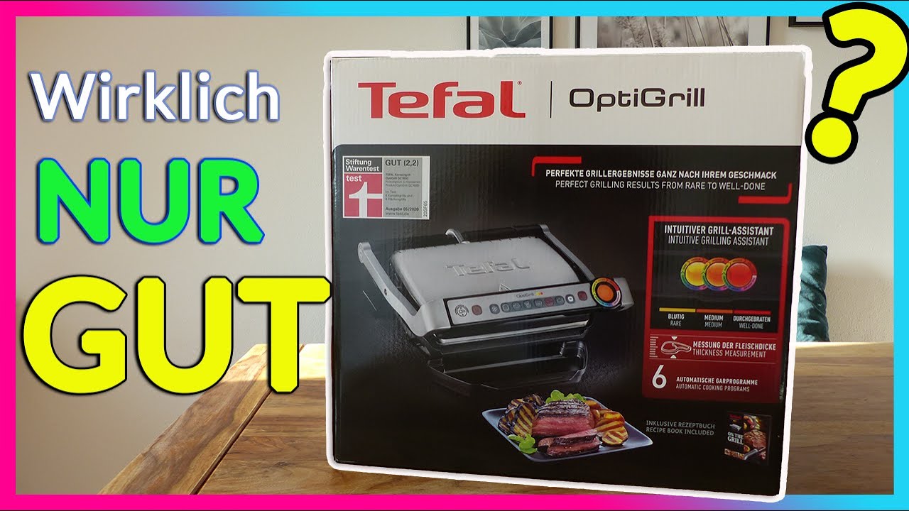 Grill électrique Tefal OptiGrill GC705D - Cuisson Automatique Par Capteur - 6 Programmes - 2000 W - Plaques Amovibles