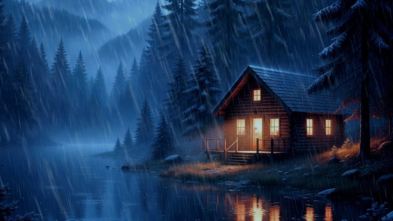 Cozy Cabin Rain Sounds at Night | Deep Sleep & Calm Mind | ASMR Rain ...