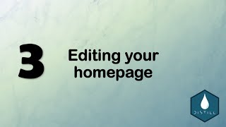 Distill Tutorial: Editing your homepage