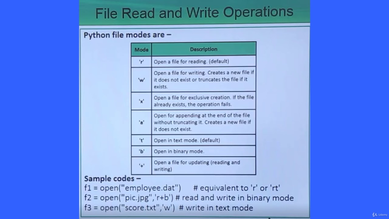 Part 44 Python Read & Write Udemy - YouTube