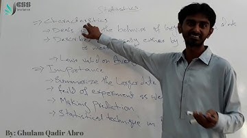 Lecture #01 Introduction to Statistics  In Urdu & Hindi  By: Ghulam Qadir Abro