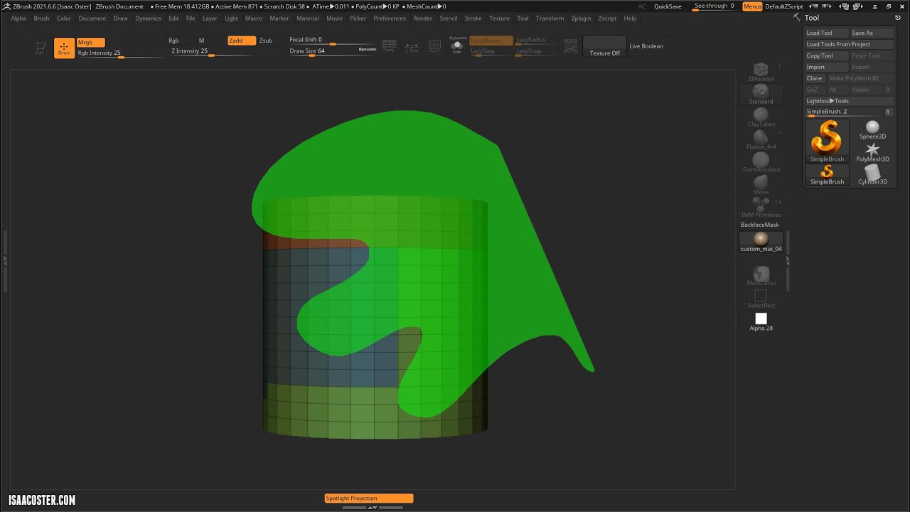 how to select polygons in zbrush