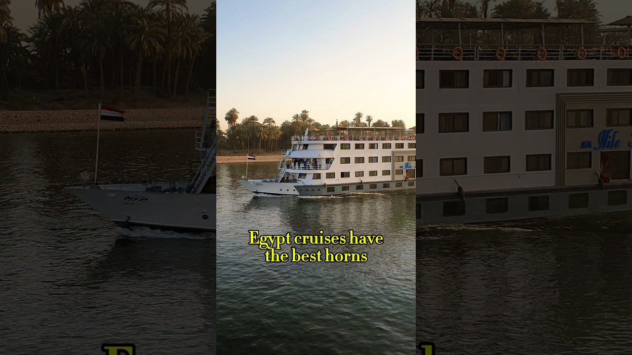 Egypt cruise boats showing off their horns #egypt #rivernile #holiday